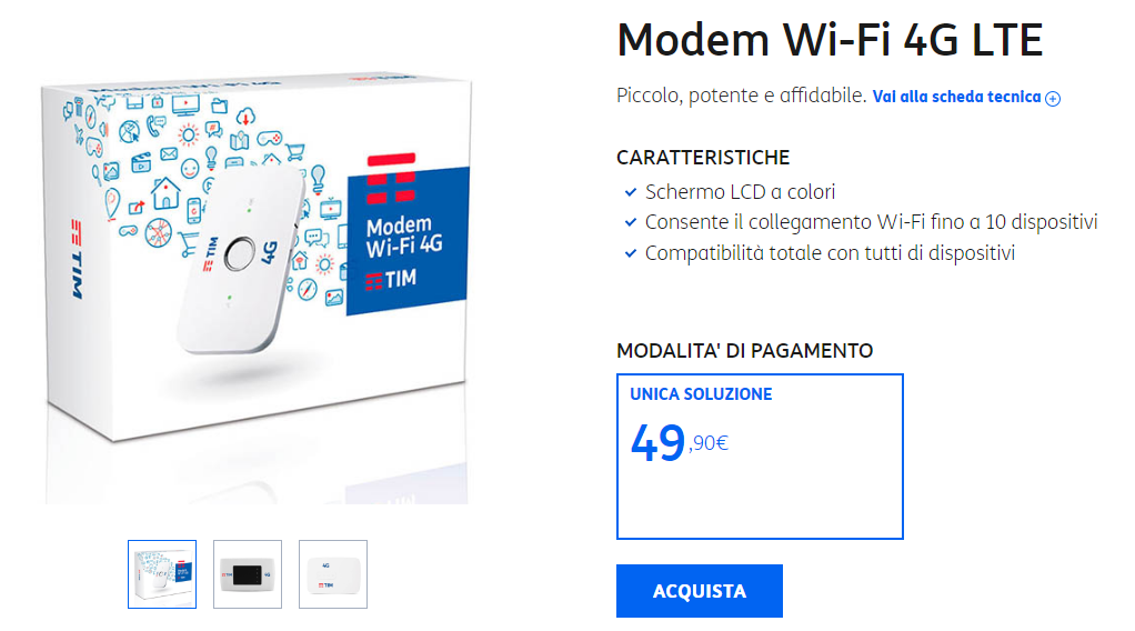 TIM - MODEM WIFI 4G LTE