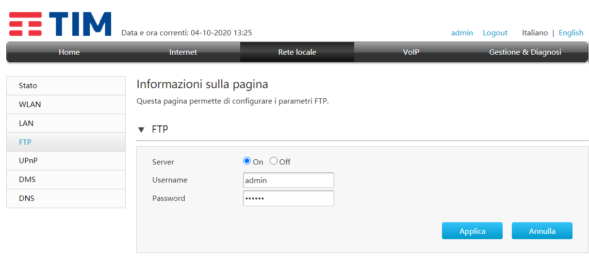 Router TIM HUB+ accesso chiavette usb | We TIM